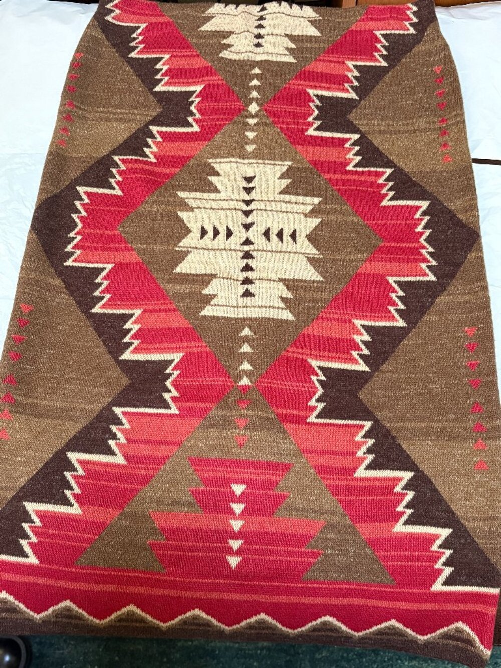 Lauren Ralph Lauren MIdi Sz L Aztec Pattern Cotton Linen Blend Skirt - Picture 2 of 9
